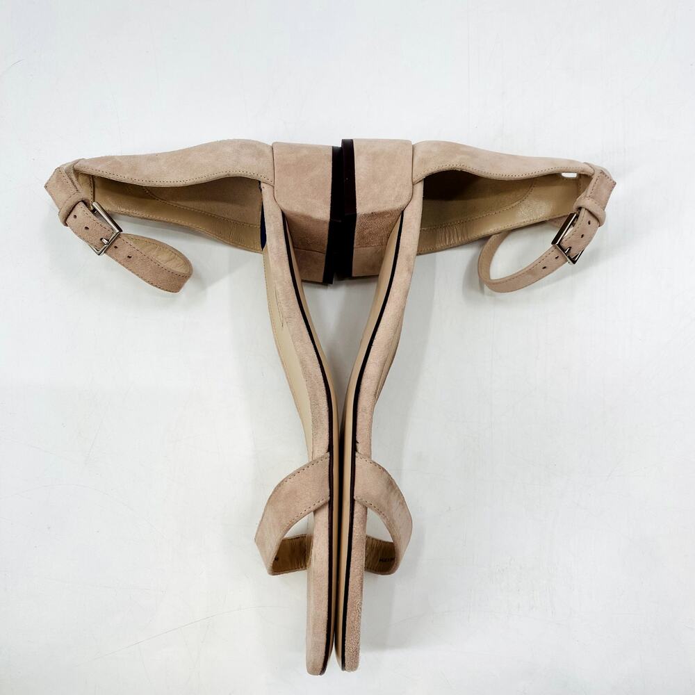 Stuart Weitzman 8.5 Pink Suede Block Heel Sandals - image 5